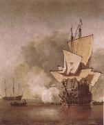 VELDE, Willem van de, the Younger The Cannon Shot oil painting artist
